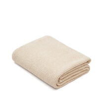 Béžový bavlnený pléd 240x260 cm Senara – Kave Home (Prikrývky na posteľ)