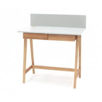 Biely písací stôl s podnožím z jaseňového dreva Ragaba Luka, dĺžka 85 cm (Pracovné a písacie stoly)