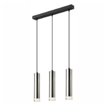 Závesné stropné svietidlo pre 3 žiarovky v čierno-striebornej farbe LAMKUR Diego (Lustre)