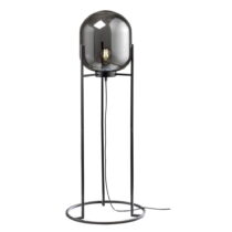 Čierna stojacia lampa so skleneným tienidlom (výška  97 cm) Regi – Fischer & Honsel (Stojacie la...
