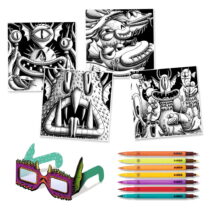 Výtvarný set s 7 kaligrafickými fixami a 3D okuliarmi Djeco Príšerky (Kreatívne hračky)